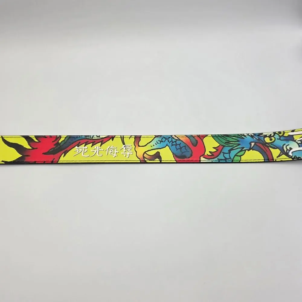 Ed Hardy Dragon Tattoo Neon Print Belt Men's Size 36 New